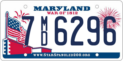 MD license plate 7MD6296