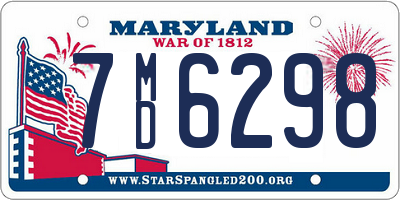 MD license plate 7MD6298