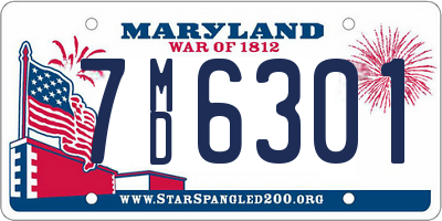 MD license plate 7MD6301