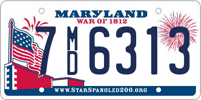 MD license plate 7MD6313