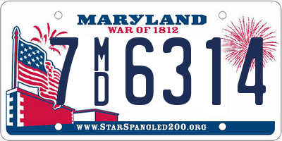 MD license plate 7MD6314