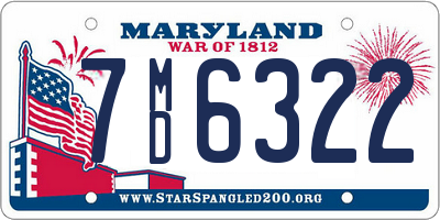 MD license plate 7MD6322