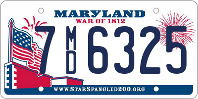 MD license plate 7MD6325