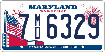 MD license plate 7MD6329