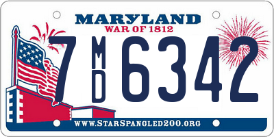 MD license plate 7MD6342