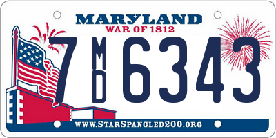 MD license plate 7MD6343