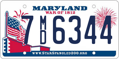 MD license plate 7MD6344