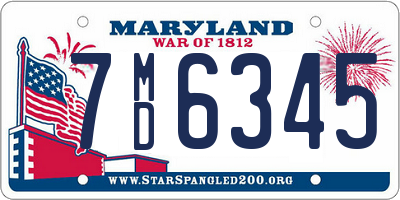 MD license plate 7MD6345