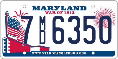 MD license plate 7MD6350