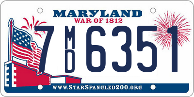 MD license plate 7MD6351