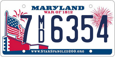 MD license plate 7MD6354