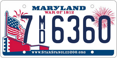 MD license plate 7MD6360