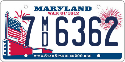 MD license plate 7MD6362