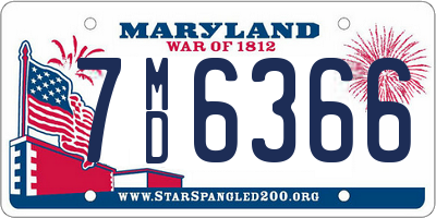 MD license plate 7MD6366