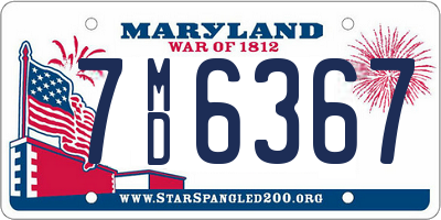 MD license plate 7MD6367