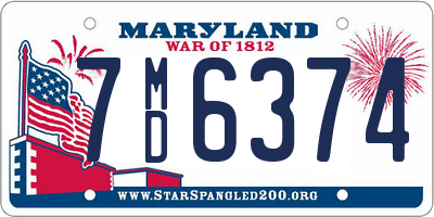 MD license plate 7MD6374