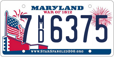 MD license plate 7MD6375