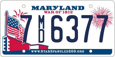 MD license plate 7MD6377