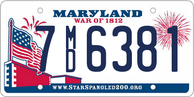 MD license plate 7MD6381