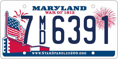 MD license plate 7MD6391