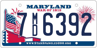 MD license plate 7MD6392