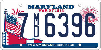 MD license plate 7MD6396