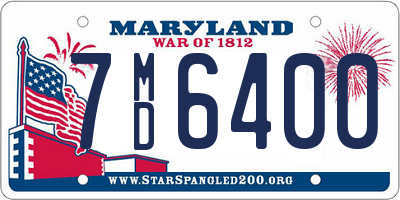 MD license plate 7MD6400