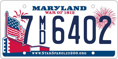 MD license plate 7MD6402