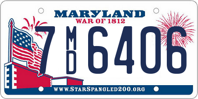 MD license plate 7MD6406