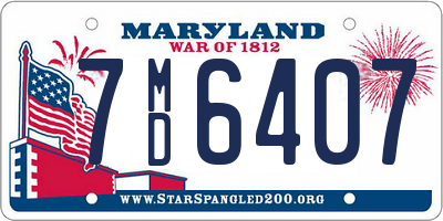 MD license plate 7MD6407