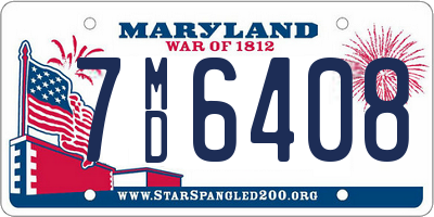 MD license plate 7MD6408