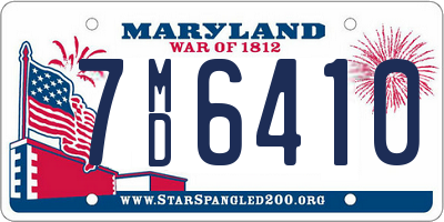 MD license plate 7MD6410