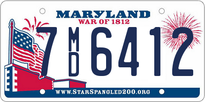 MD license plate 7MD6412