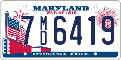 MD license plate 7MD6419