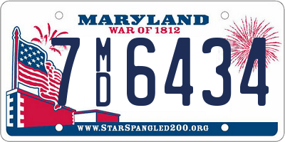 MD license plate 7MD6434