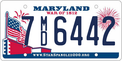 MD license plate 7MD6442