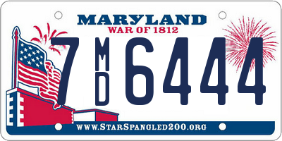 MD license plate 7MD6444