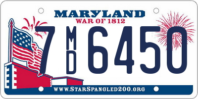 MD license plate 7MD6450