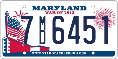 MD license plate 7MD6451