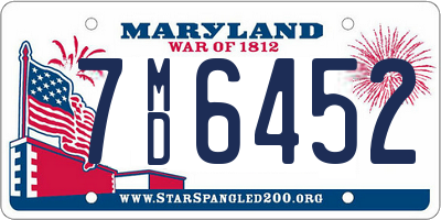 MD license plate 7MD6452