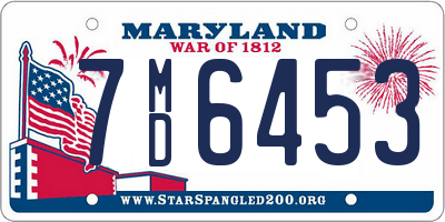 MD license plate 7MD6453