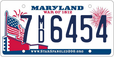 MD license plate 7MD6454