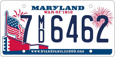 MD license plate 7MD6462