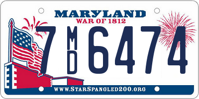 MD license plate 7MD6474