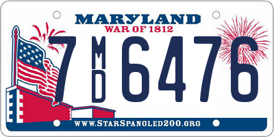 MD license plate 7MD6476