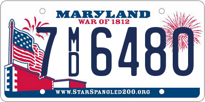 MD license plate 7MD6480