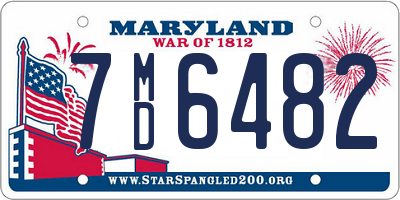 MD license plate 7MD6482