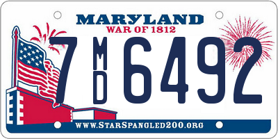 MD license plate 7MD6492