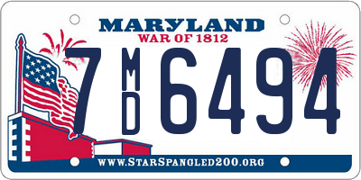 MD license plate 7MD6494