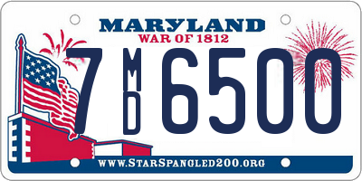 MD license plate 7MD6500